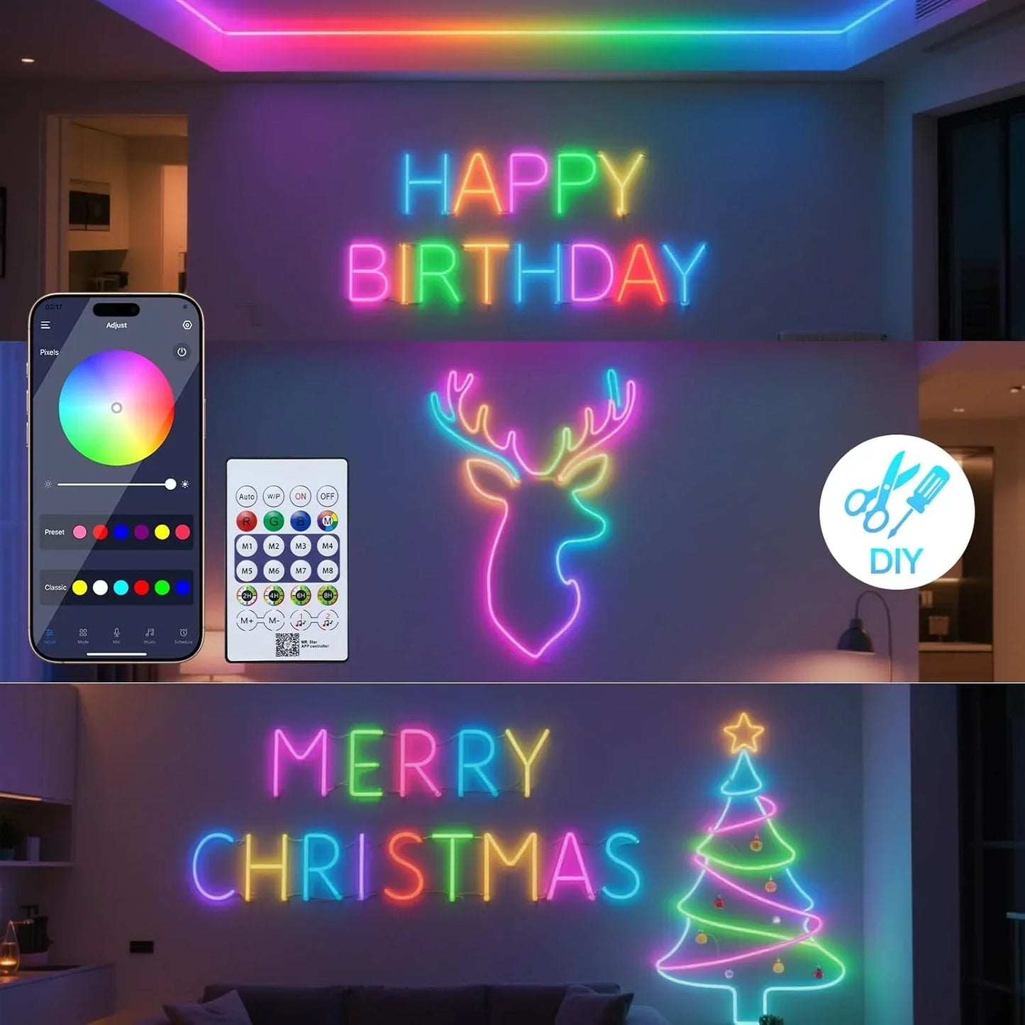 🌈 NeoLight™ RGB – La Bande LED Néon qui Transforme Votre Espace