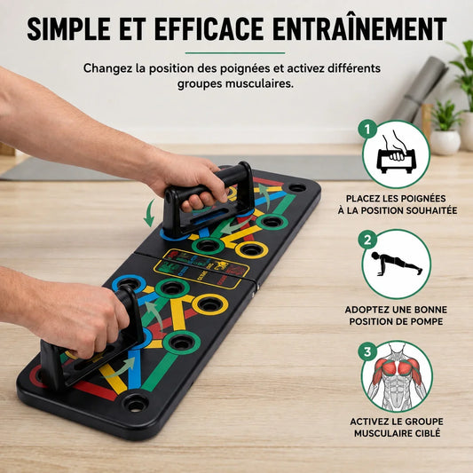 Planche de pompes pliable avec poignées réglables