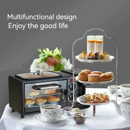 Machine 3-en-1 : grille-pain, cafetière, plaque