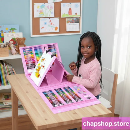 Kit de Coloriage 208 Pièces - Mallette d'Art Complète avec Chevalet