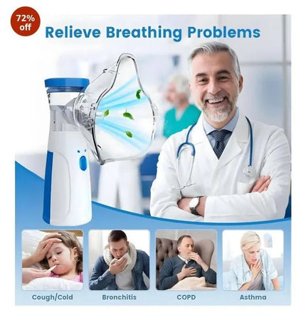 Nébuliseur portable™: finis la sinusite, l'asthme, la bronchite, la toux sévère, les infections et autres allergies respiratoire. (N-F,Livraison gratuite)