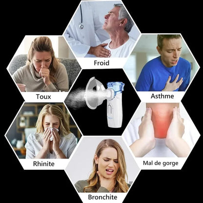 Nébuliseur portable™: finis la sinusite, l'asthme, la bronchite, la toux sévère, les infections et autres allergies respiratoire. (N-F,Livraison gratuite)