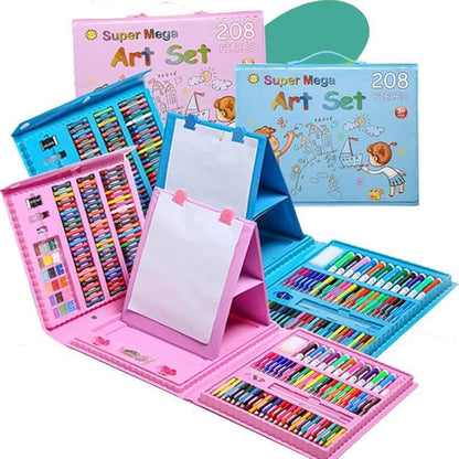 Kit de Coloriage 208 Pièces - Mallette d'Art Complète avec Chevalet