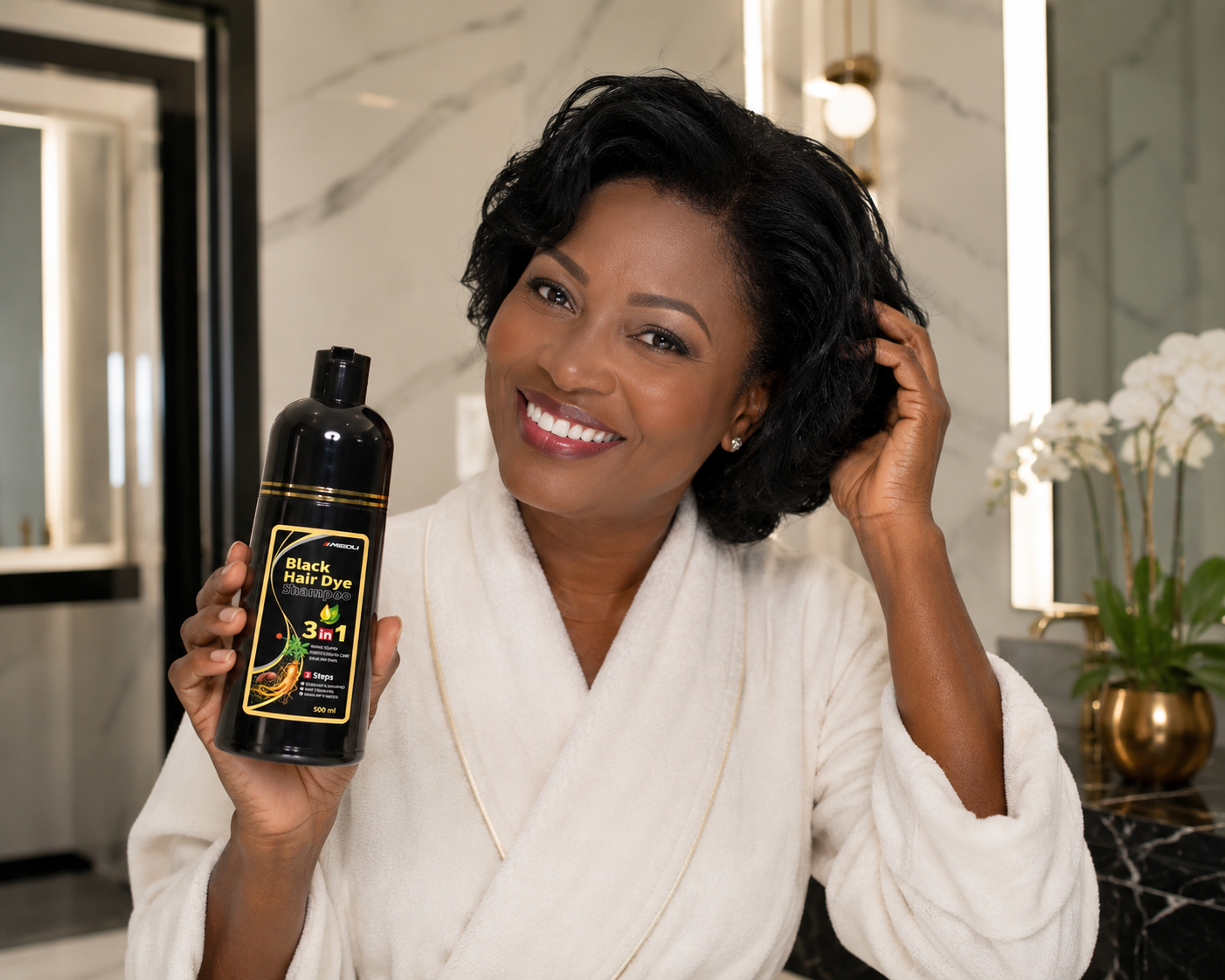 Le secret des cheveux noirs sublimes : Shampoing Black Hair 3 en 1 (T-N)