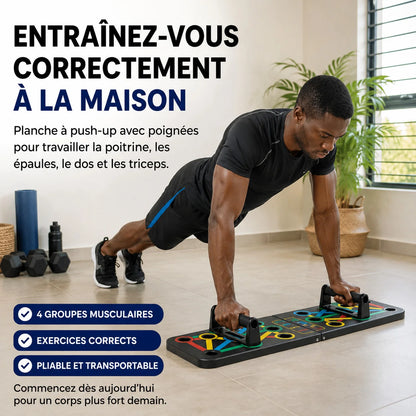 Planche de pompes pliable avec poignées réglables