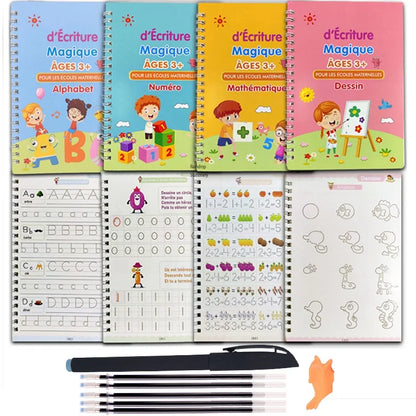 Cahier de Copie Magique pour Enfants avec Stylo Réutilisable