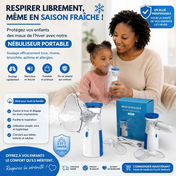 Nébuliseur portable™: finis la sinusite, l'asthme, la bronchite, la toux sévère, les infections et autres allergies respiratoire. (N-F,Livraison gratuite)