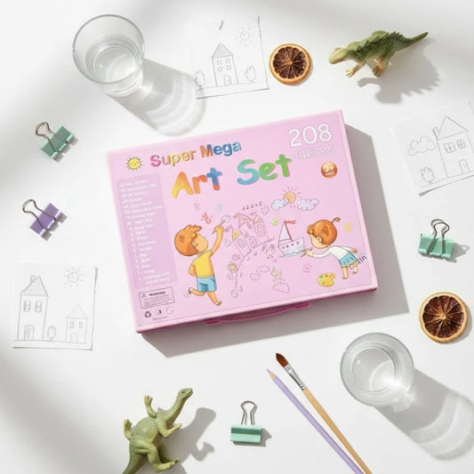 Kit de Coloriage 208 Pièces - Mallette d'Art Complète avec Chevalet